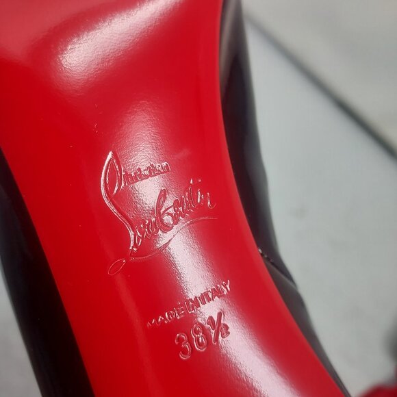 Christian Louboutin Marvel Black Patent Sock Heel Bejeweled Cosmic Ankle Boot - Picture 4 of 13